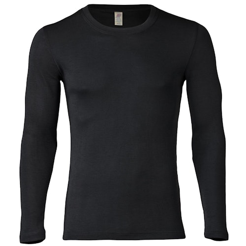 Herren Wolle Seide Langarmshirt