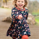 Vorschaubild Feder-Druck Flatterkleid Sweat