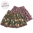 Vorschaubild Flanell Rock Waldtier, Blumen-Motive zum Wenden