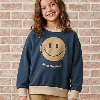 Sweatshirt Smiley blau