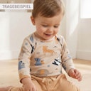 Vorschaubild Edler Rippe Langarmbody Blümchen puderrosa