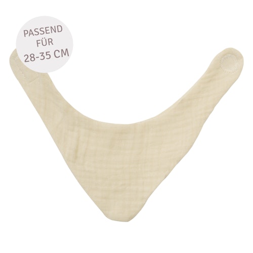 Puppen Stoffwindel & Lätzchen 28-35cm beige, Bio-Baumwolle
