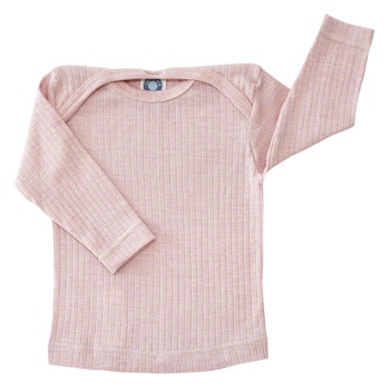 Baumwolle Wolle Seide Langarmshirt altrosa meliert