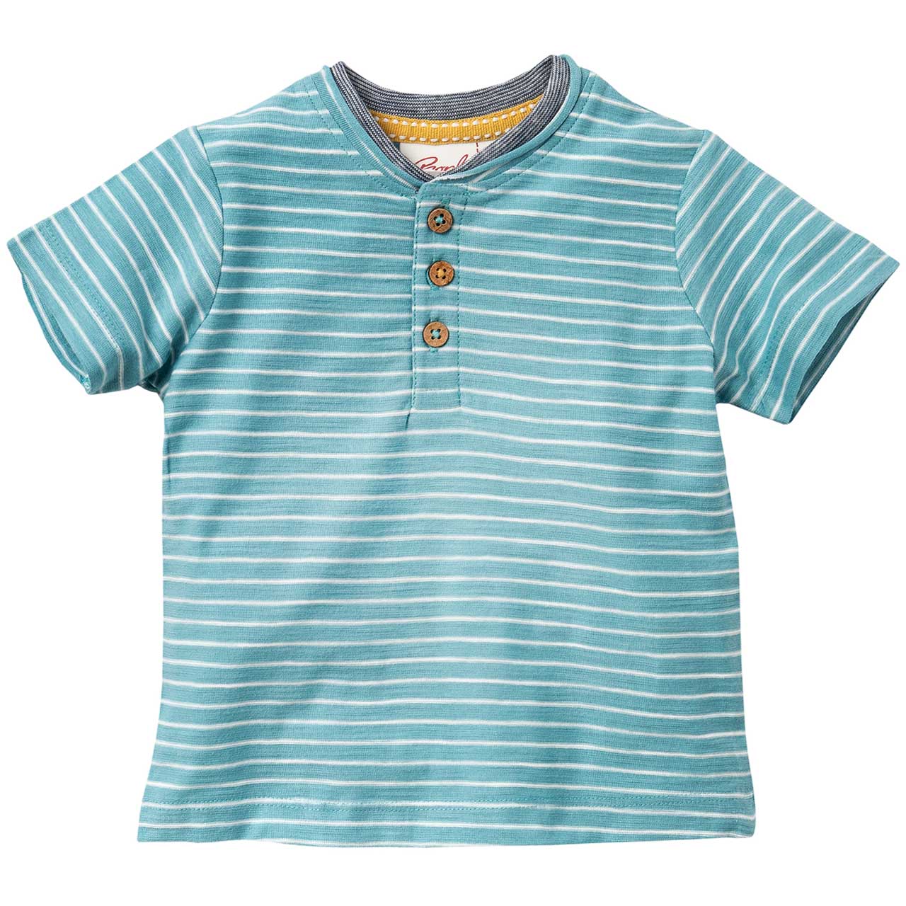 Leichtes Henley T-Shirt Ringel