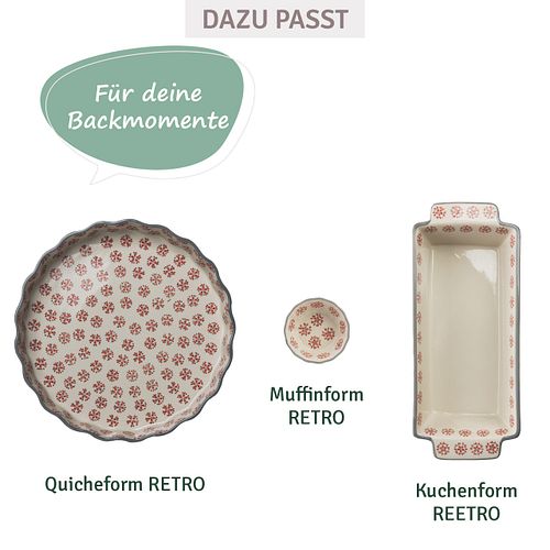 Quicheform RETRO 27 cm zum Backen und Servieren