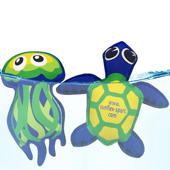 2er Set Wasserspieltiere schwimmend Neopren Qualle Schildkröte