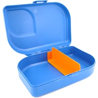 Brotdose mit flexiblem Trennsteg blau - 18,5 x 12,5 x 5 cm
