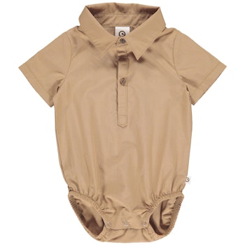 Leichter Kragen Body kurzarm beige