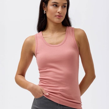 Damen Tank Top Rippe rosa