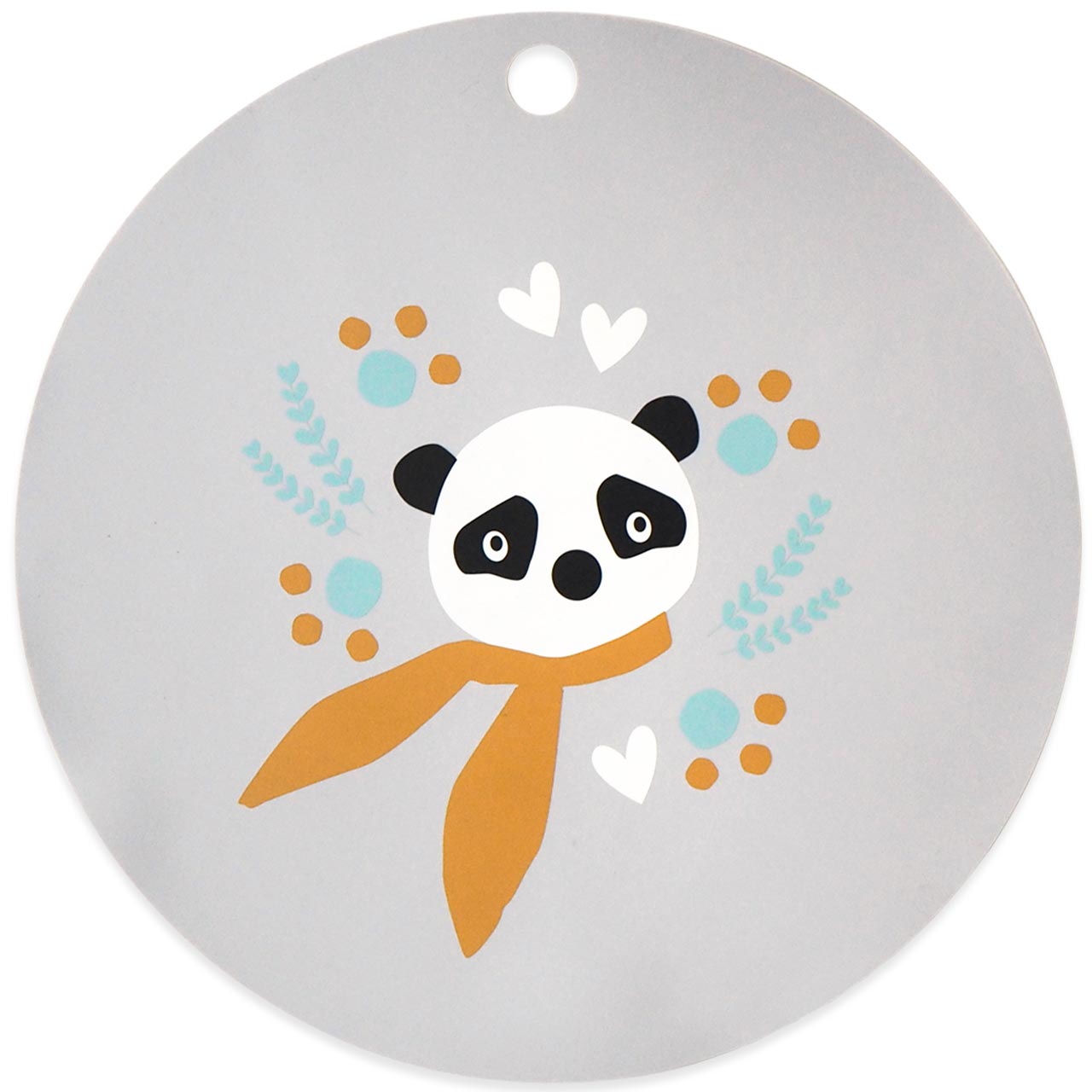 Tischset Silikon Panda grau