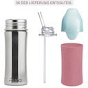 Vorschaubild Edelstahl Flasche Trinkhalm ohne Ventil Kids - rosa