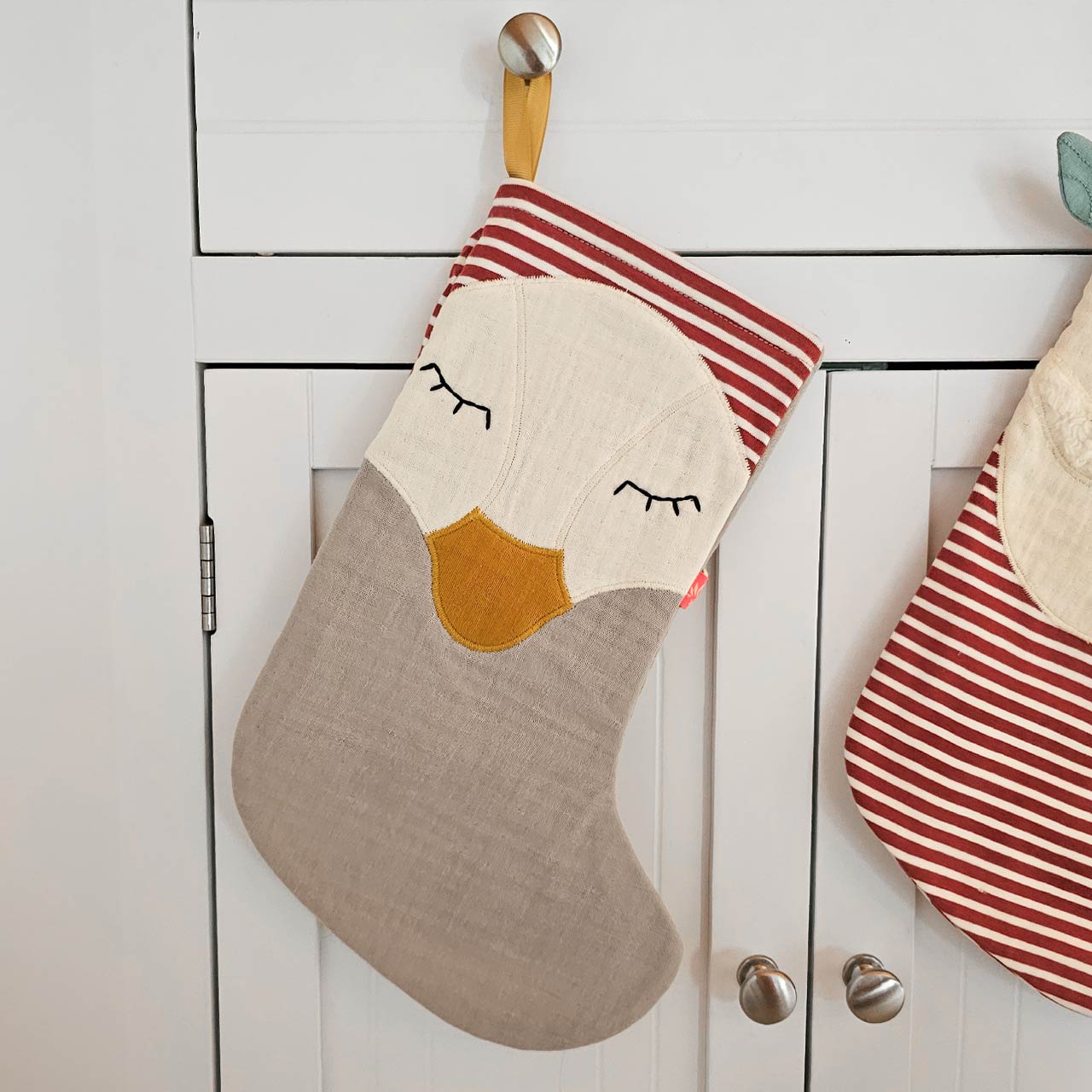 Nikolaus Stiefel zum Befüllen Gans grau