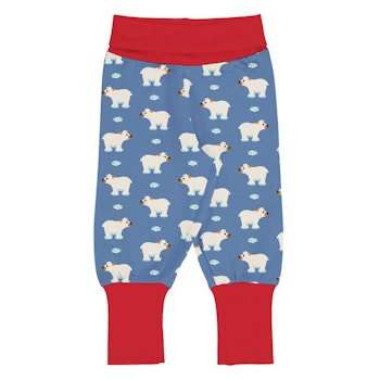 Mitwachsende Krabbelhose Bündchen Eisbär blau