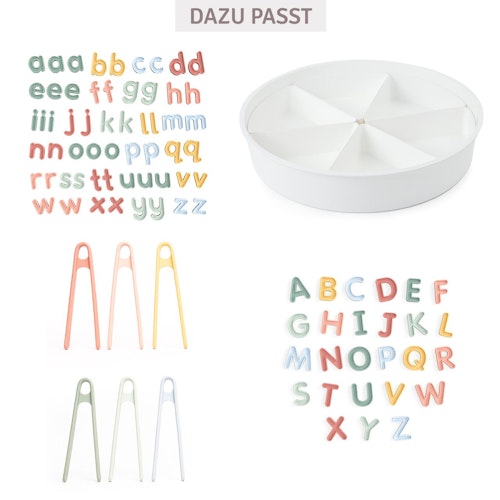 Sensorikspielzeug 57 Buchstaben zum Buchstabieren pastell