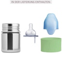 Vorschaubild Pura kiki Babyflasche Edelstahl langsamen Sauger moos-grün