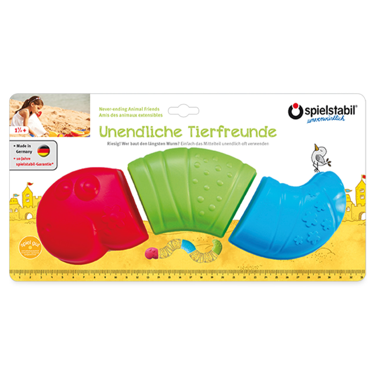 Endloser Wurm Sandförmchen 3-teilig