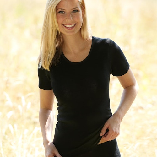 Damen Wolle Seide kurzarm Shirt