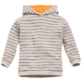 Strukturierter Sweat Hoodie beige geringelt