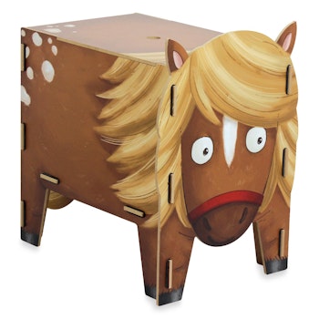 Kinder Hocker mit Stauraum – Truhenhocker Pferd 46cm