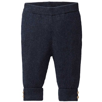 Bequeme Strickhose Rippstrick dunkelblau