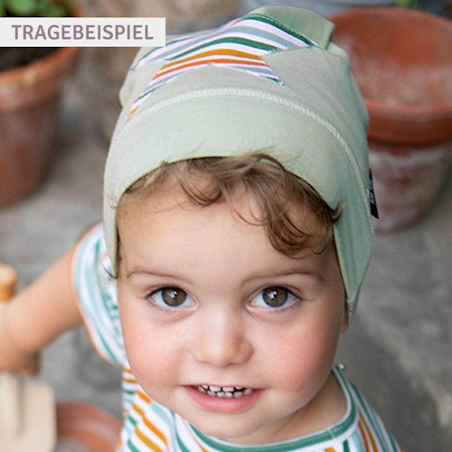 Kinder Beanie Aufnäher Stern Steifen