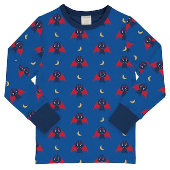 Weiches Langarmshirt Fledermaus blau