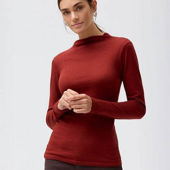 Damen Rollkragen Langarmshirt
