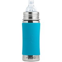 Pura kiki Edelstahl Trinklernflasche ab 6 M - blau