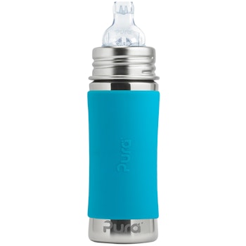 Pura kiki Edelstahl Trinklernflasche ab 6 M - blau