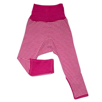 Mitwachsende Wolle Seide Hose pink gestreift Kratzschutz