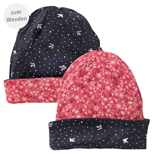Wende-Beanie Wintervögel