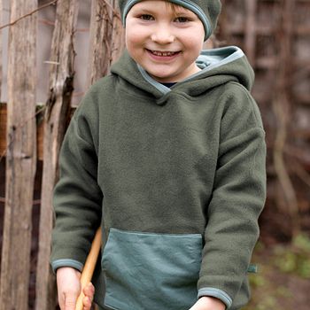 Fleece Pullover grün