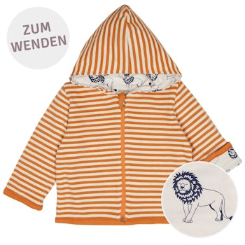 Wendejacke Kapuze Ringel orange