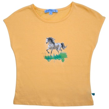Sommer Shirt Schmetterling-Aufnäher petrol