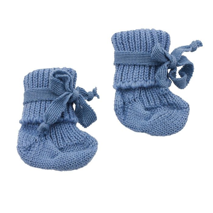 Bio warme Babysocken zur Geburt kbT Schurwolle 0-2 Monate - hellblau