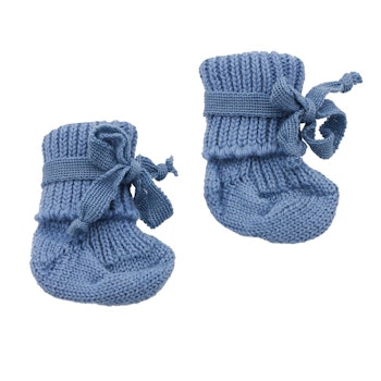 Bio warme Babysocken zur Geburt kbT Schurwolle 0-2 Monate - hellblau