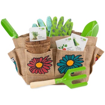 Bio Gartenset für kleine Gärtner in Jutetasche