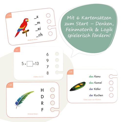 Lochkasten Set für die 1. Klasse mit 6 Kartensätzen