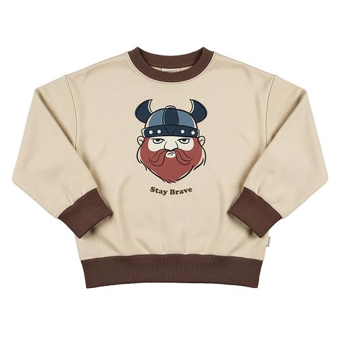 Pullover beige Wikinger Print