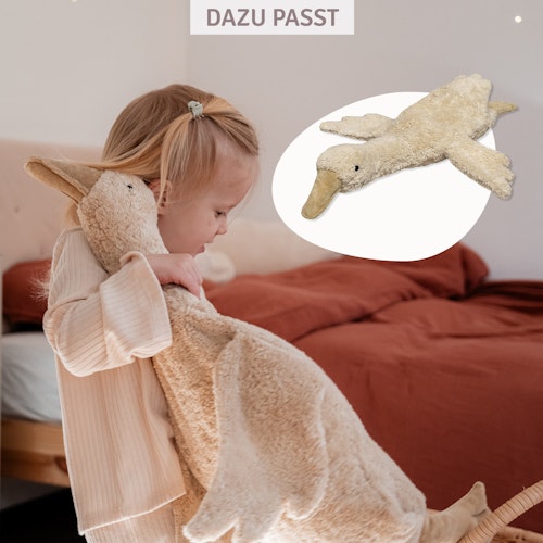 XL Kuscheltier & Wärmekissen Gans Dinkelspreu 80 cm leinen