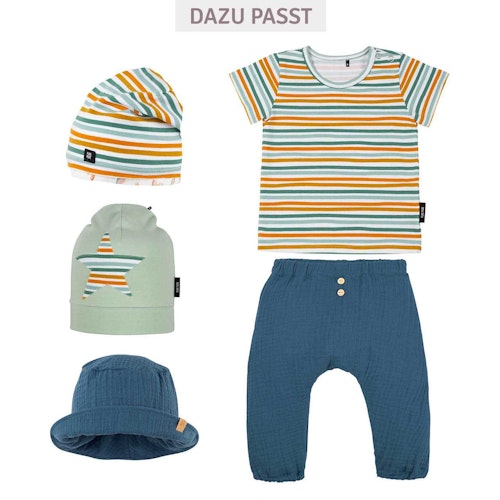 Kinder Beanie Aufnäher Stern Steifen