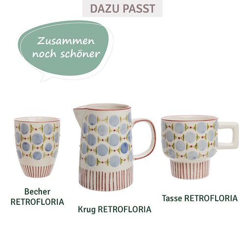 Becher RETROFLORIA Punkte blau 150 ml stapelbar