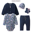 Vorschaubild Edler Jersey Langarmbody Blümchen