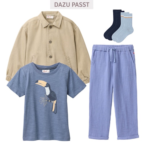 Leichte Musselin Hose blau