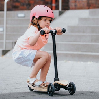 Kinderroller verstellbar aus Bambus Holz 3-10 Jahre
