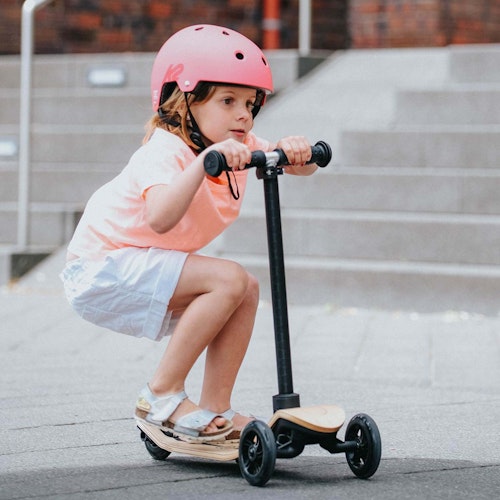 Kinderroller verstellbar aus Bambus Holz 3-10 Jahre