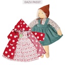 Vorschaubild Nanchen Puppenkleidung Tupfenmäntelchen, 38 cm Stoffpuppe