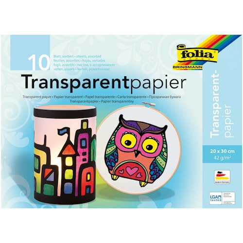 Transparentpapier bunt 20x30 cm 10 Blatt