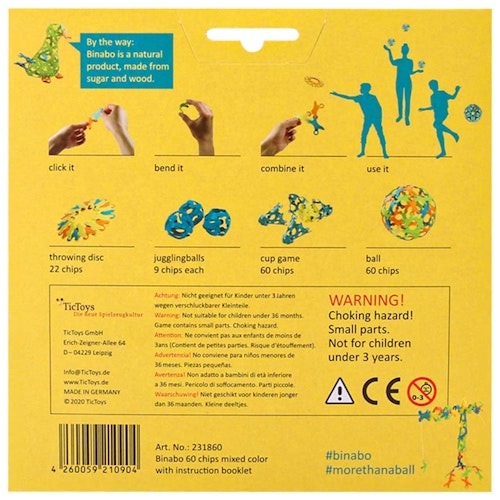 Konstruktionsspiel 60 Binabo Chips – 4 Farben