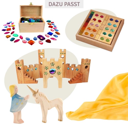 Spieltuch Seide goldgelb klein 53 x 53 cm